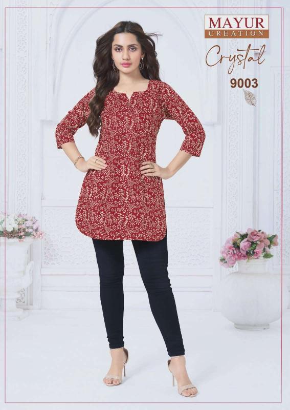 Mayur crystal vol-9 short top wholesale printed kurti online